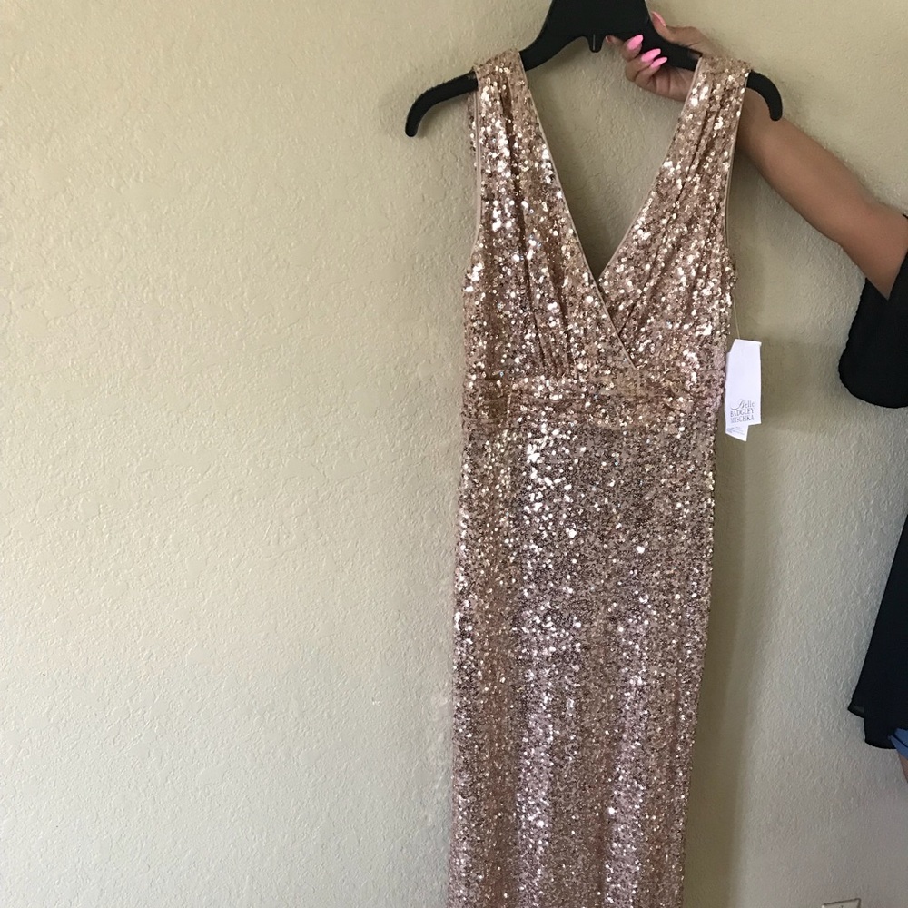 Gold sequin wedding/prom dress for sale. - Picture 1 of 3